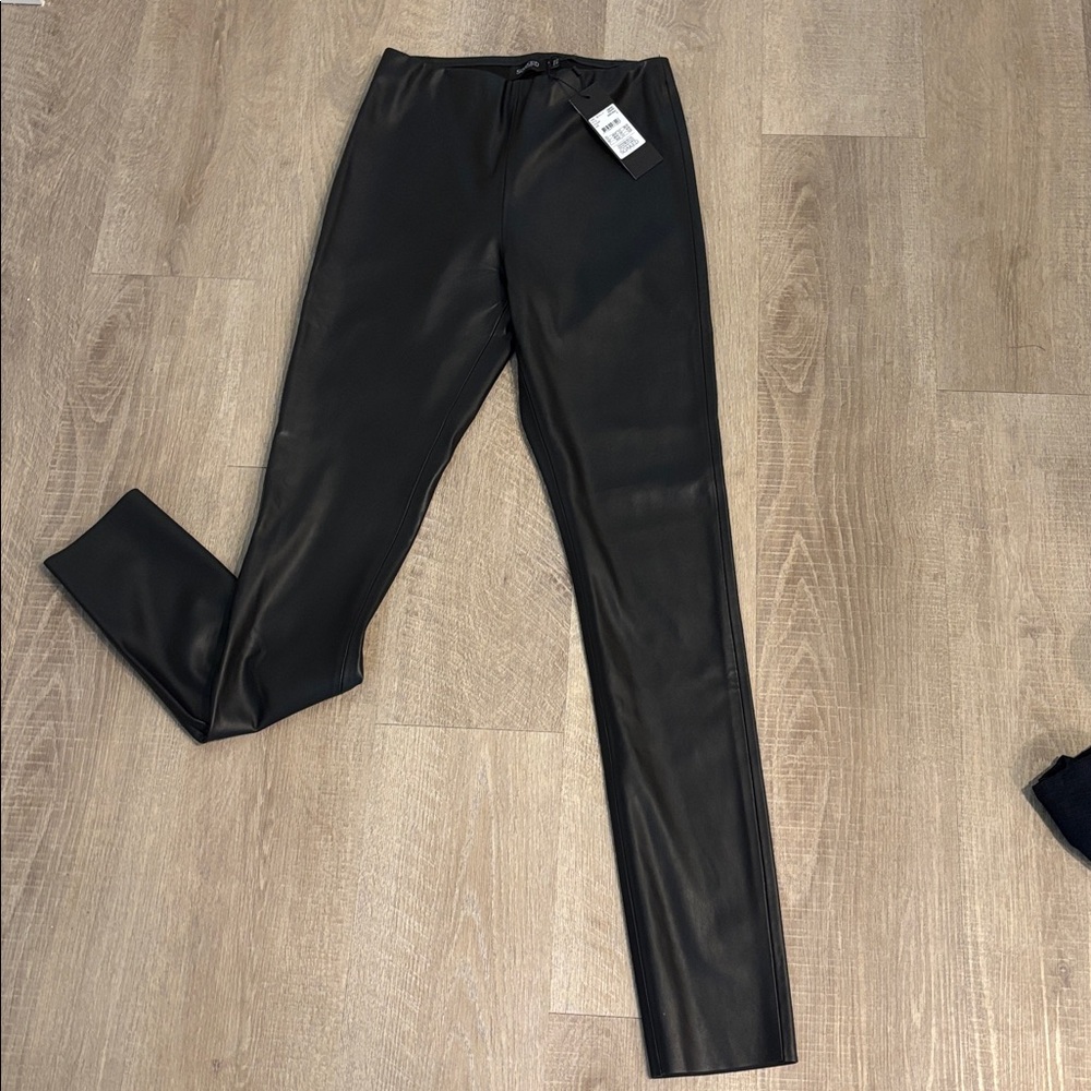 Sleek Black Women's Faux Leather Pants